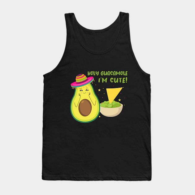 Holy Guacamole I'm Cute Funny Avocado Mexican Fiesta kids Tank Top by Shop design